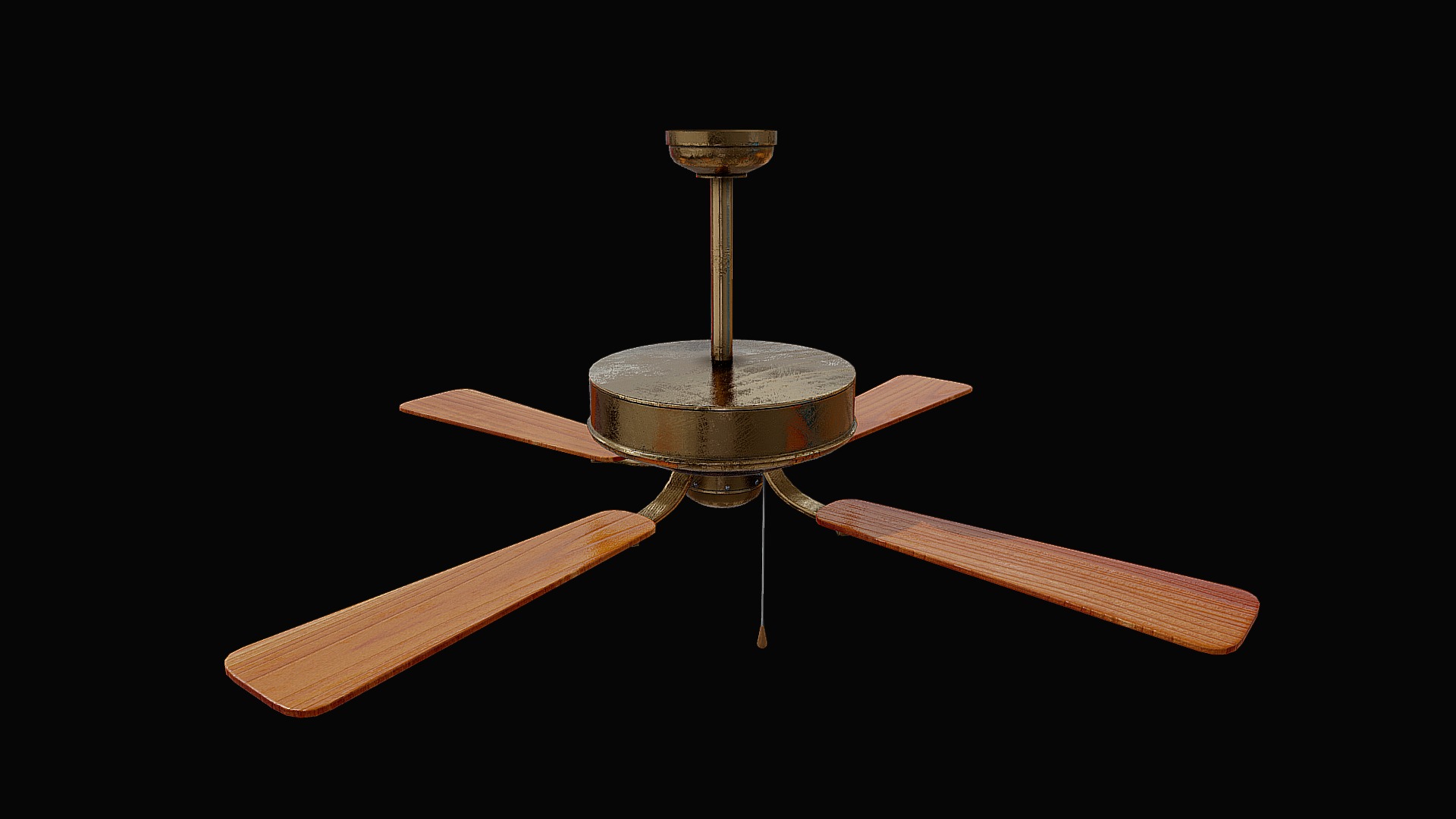 3D model Retro Ceilling Fan - This is a 3D model of the Retro Ceilling Fan. The 3D model is about a gavel with a black background.
