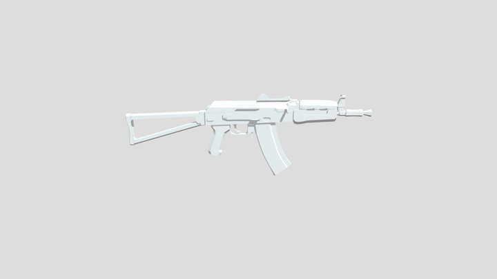 low poly ak-74 3D Model