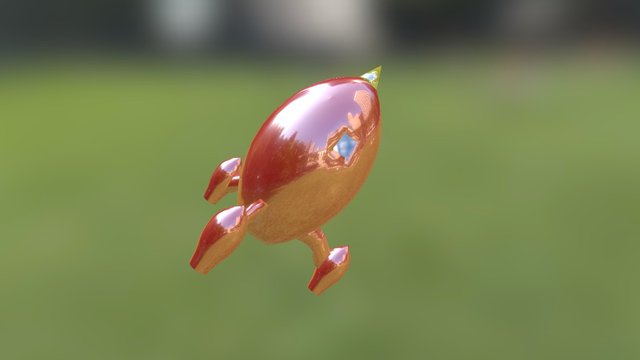 Little Red Rocket 3D Model