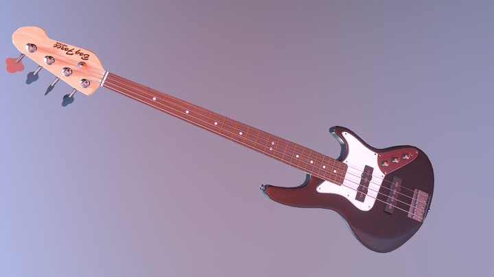 Bass Guitar Low Poly Freebie 3D Model