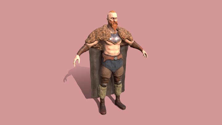 Redhead Viking Character 3D Model