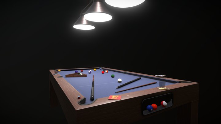 Pool Table Set. 3D Model
