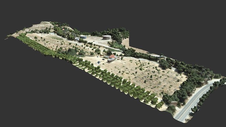 Sloped land and tanks - Ojai 3D Model