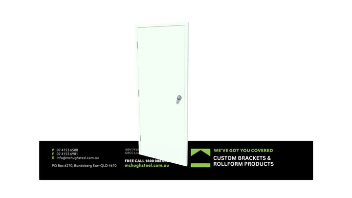 PADW PA Door 820 Single Skin Dover White 3D Model