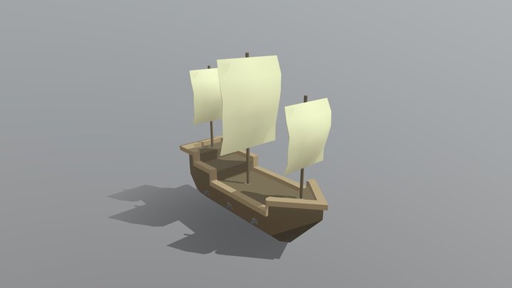 Pirate Ship Low Poly 3D Model