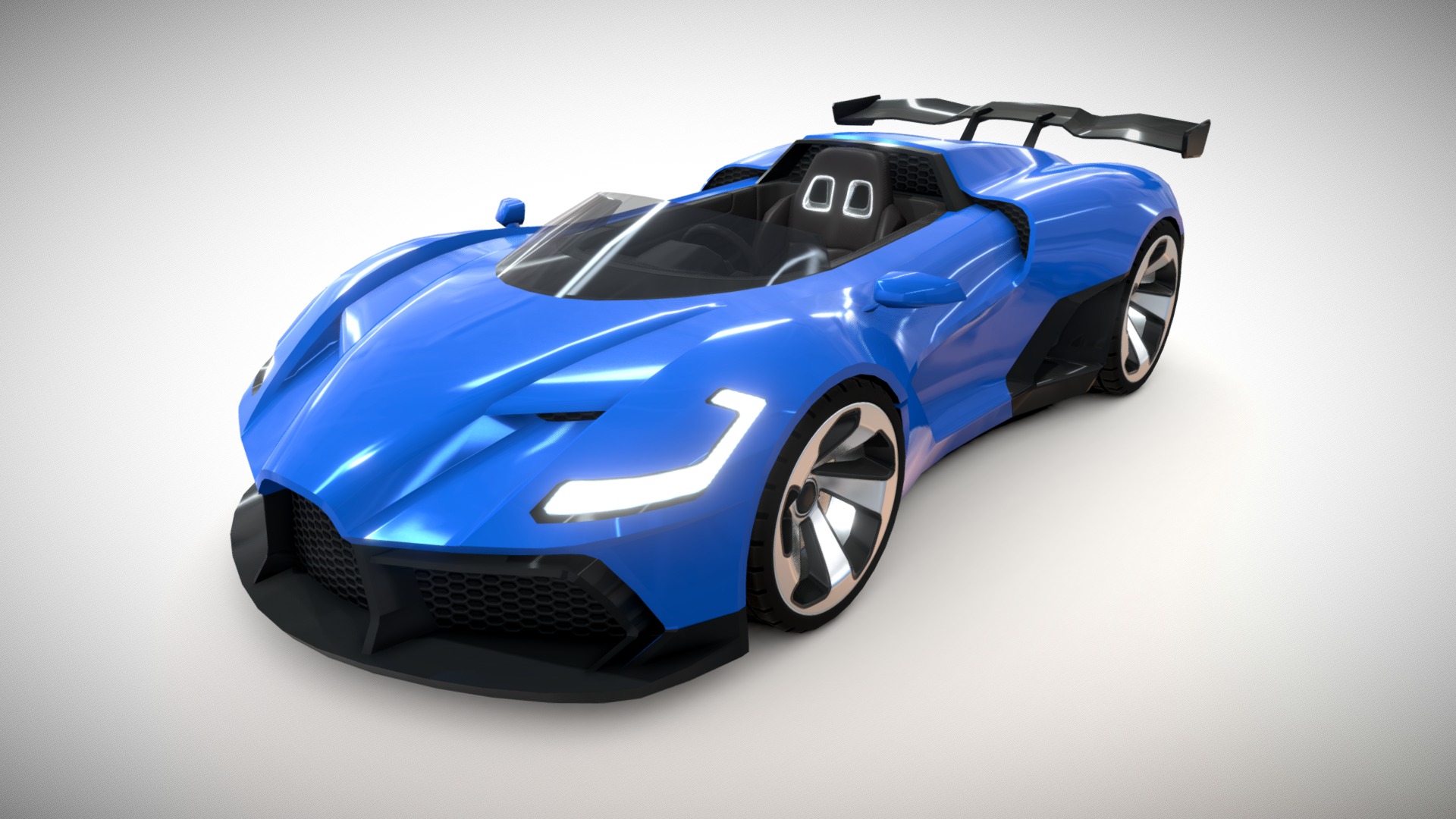 3D model Race Kart 07 - This is a 3D model of the Race Kart 07. The 3D model is about a blue sports car.