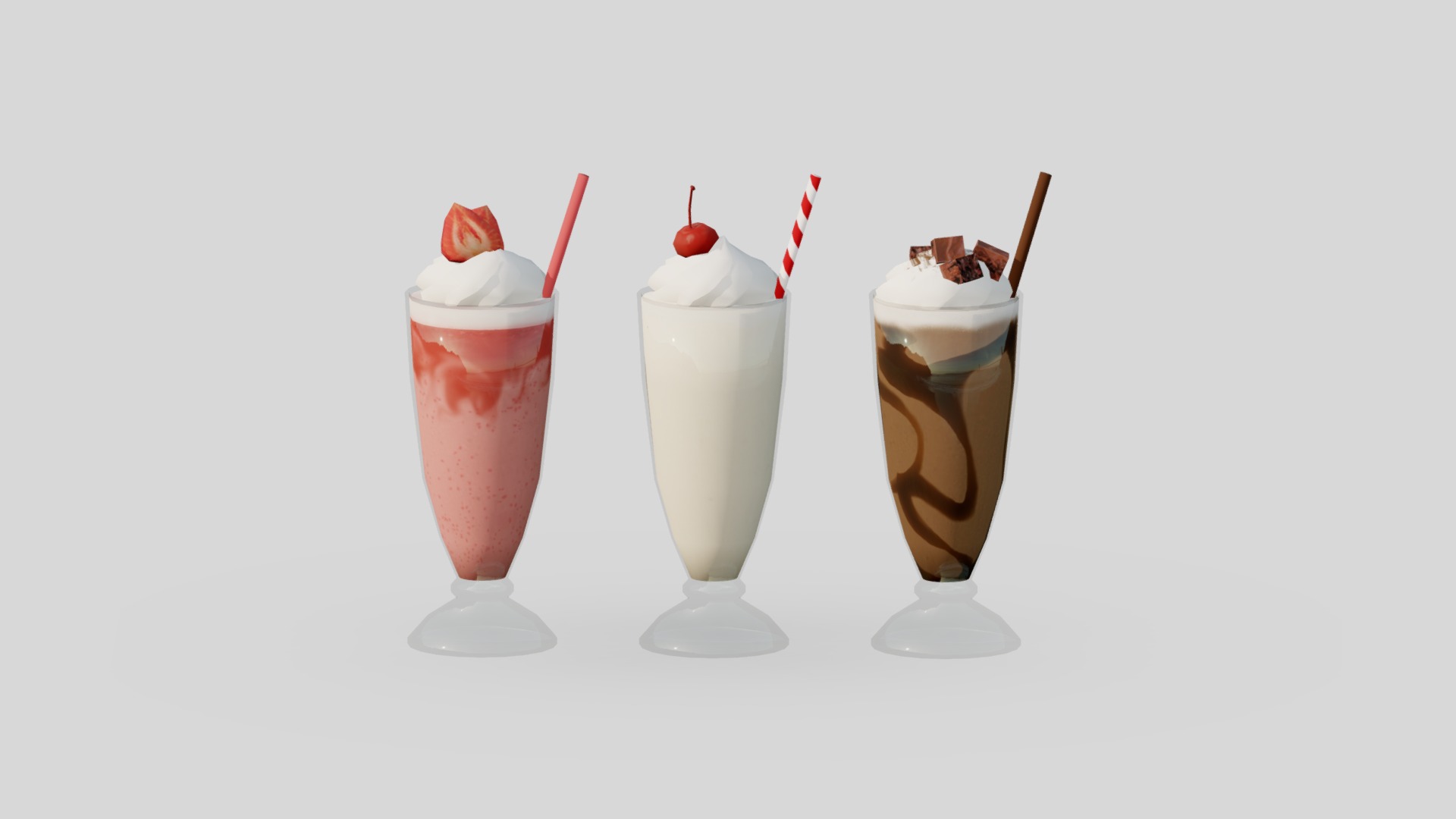 3D model Milkshake Low-poly G27 - This is a 3D model of the Milkshake Low-poly G27. The 3D model is about a group of drinks.