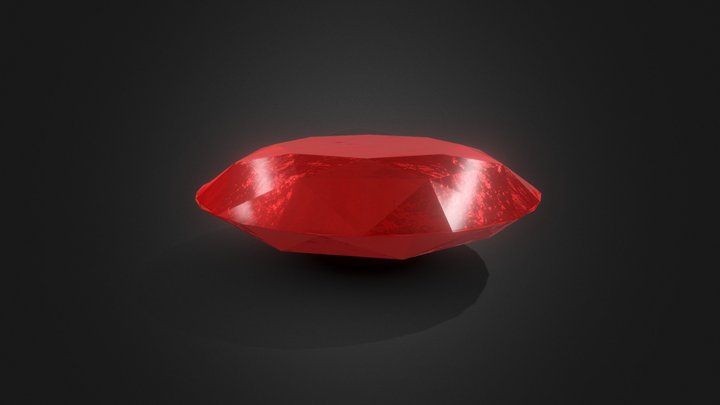 Round Cut Red Sapphire 3D Model