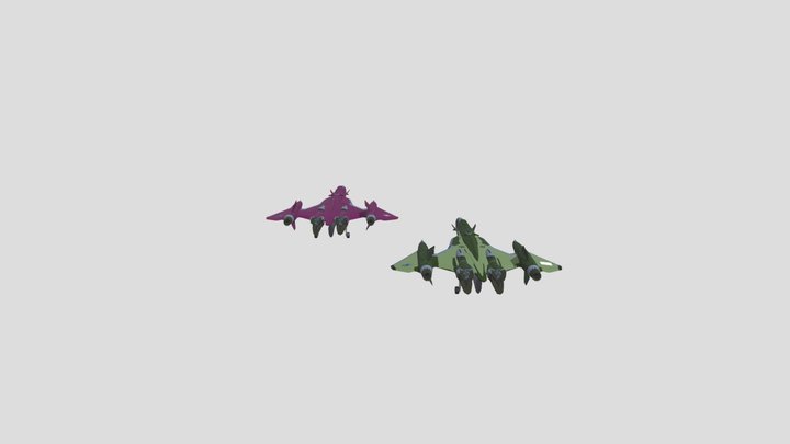 Macross Frontier VF-27 UV Lucifer UV textured 3D Model