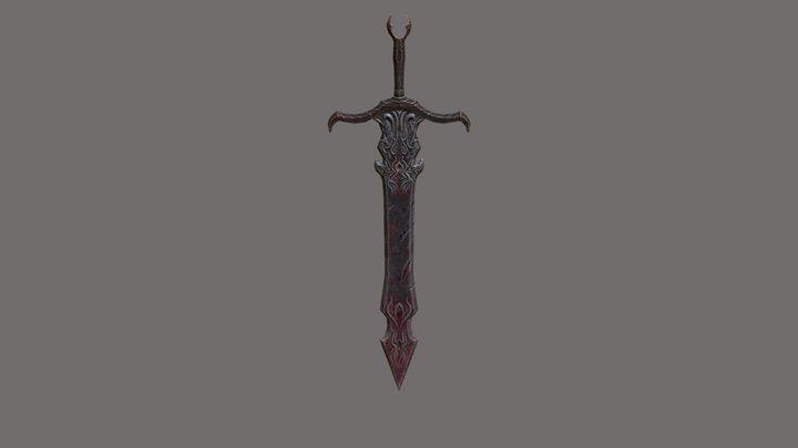fantasy bloody sword 3D Model