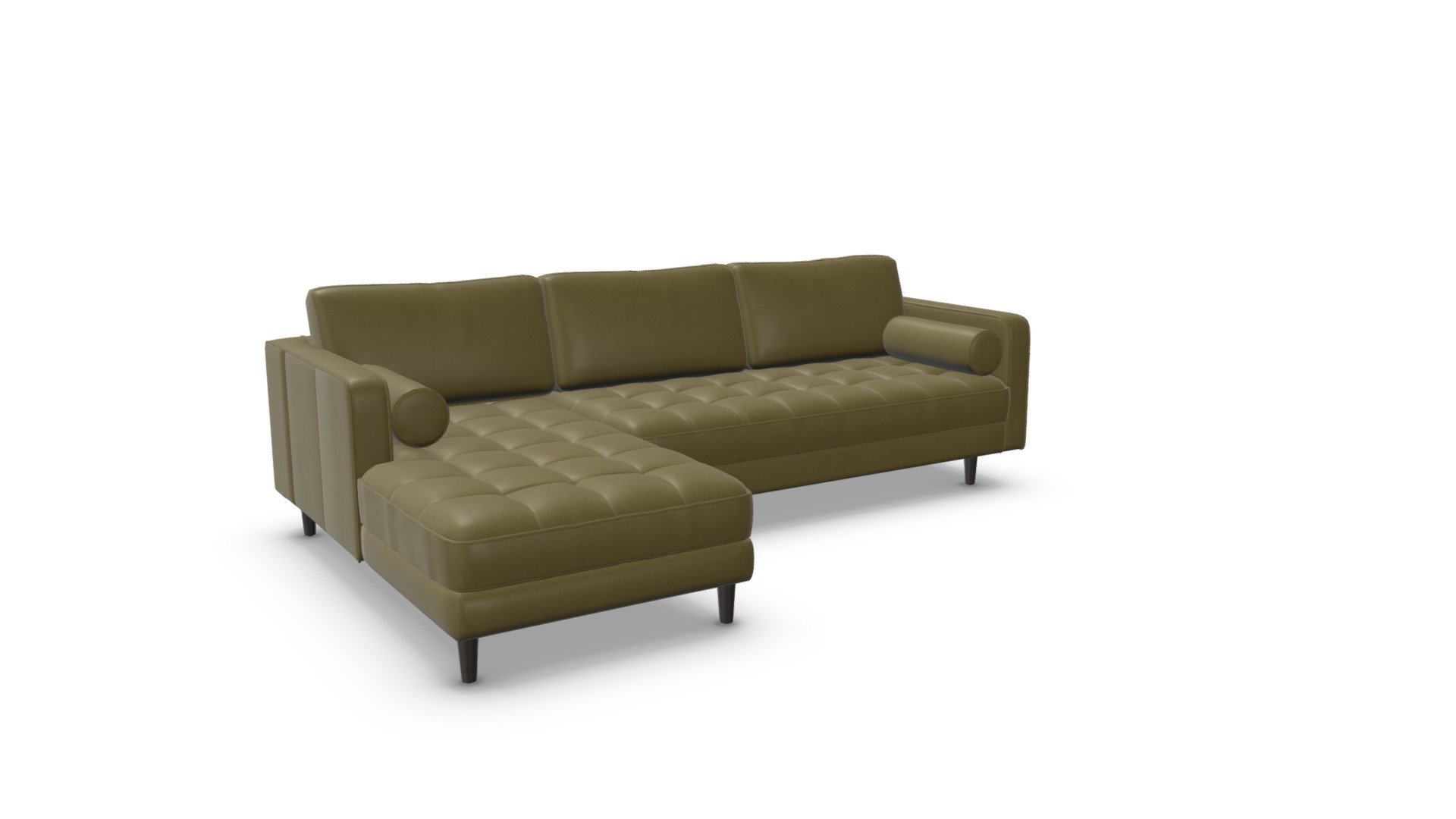 Scott 4 Seater LHF Chaise End Sofa, Olive