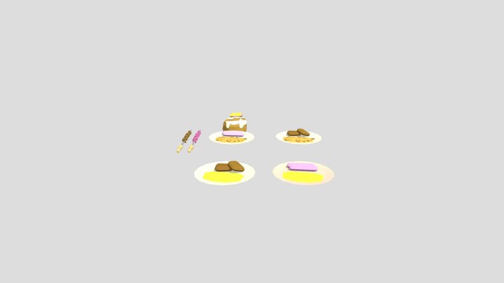 Low poly food 3D Model