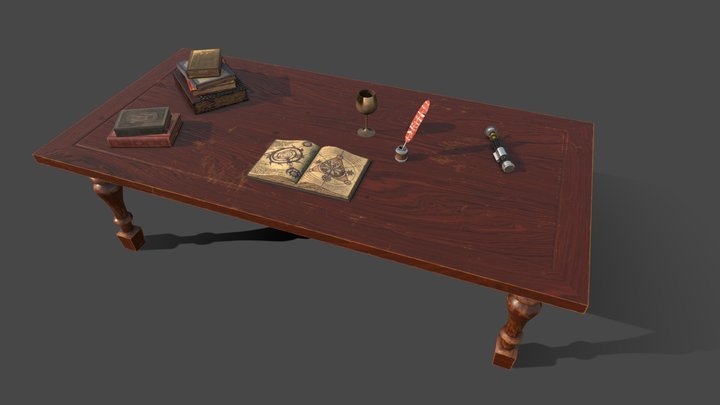 Study Table 3D Model