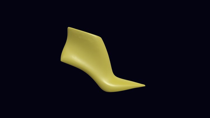 Pointed Square Toe High Heeled Pump 3D Model