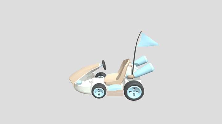 Go Kart Colored 3D Model