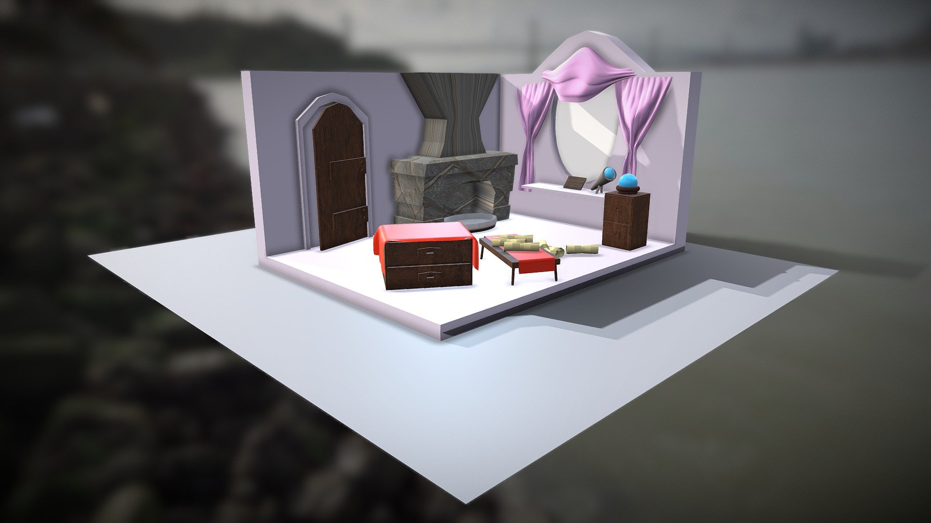 2° parcial exam, interior modeling - 3D model by Eda_lyn (@Eda_lyon ...
