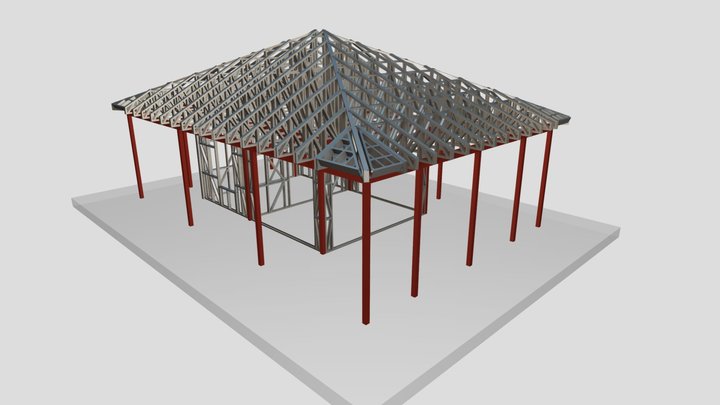 Беседка, Теберда 74кв,ЛСТК, Металл 3D Model