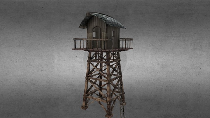 Medieval Wood Tower 3D Model