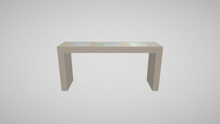 tavolo ponte con cassetti e piani in vetro 3D Model