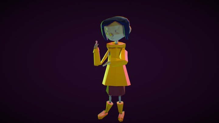 Lowpoly Coraline 3D Model