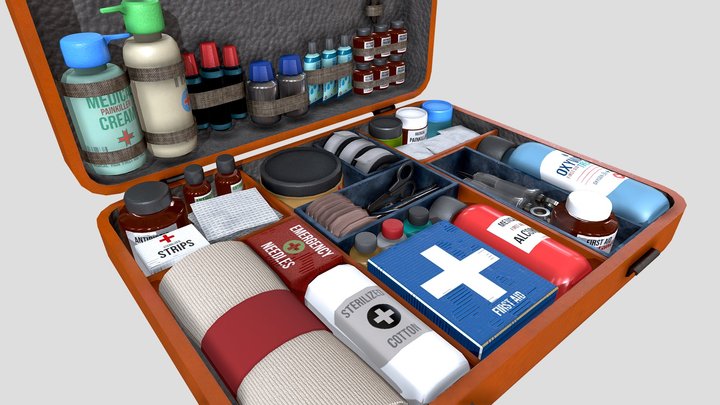 Medical First Aid Emergency Kit 3D Model