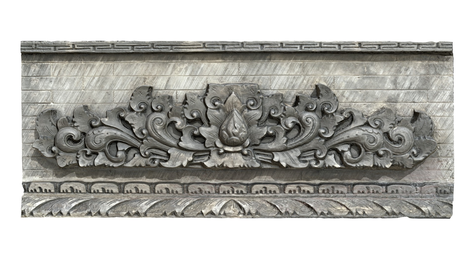 3D model Balinese Wall Barelief Decorative Ornament - This is a 3D model of the Balinese Wall Barelief Decorative Ornament. The 3D model is about a stone carving of a lion.