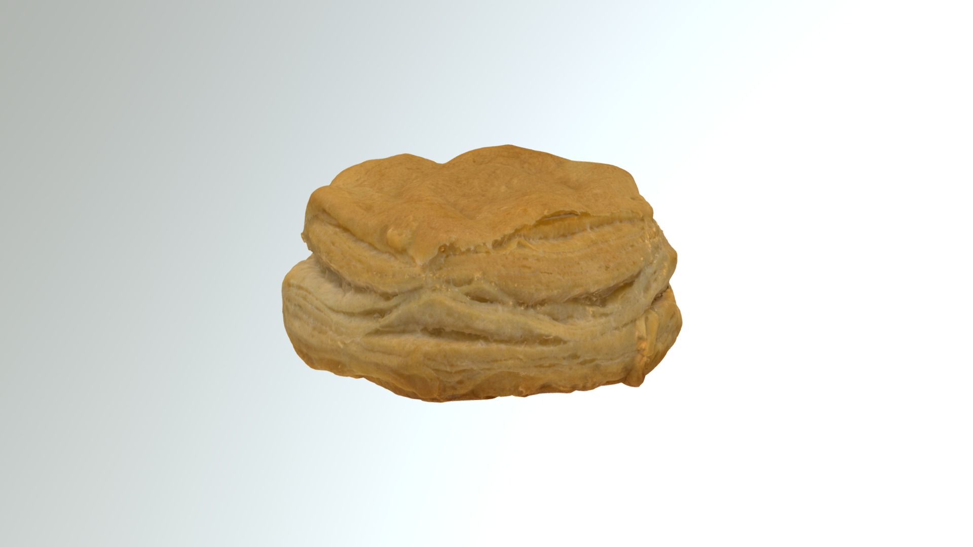 3D model Biscuit 1 - This is a 3D model of the Biscuit 1. The 3D model is about a brown rock on a white background.