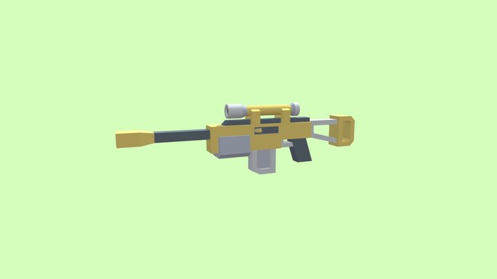 Low Poly Sniper Blaster 3D Model