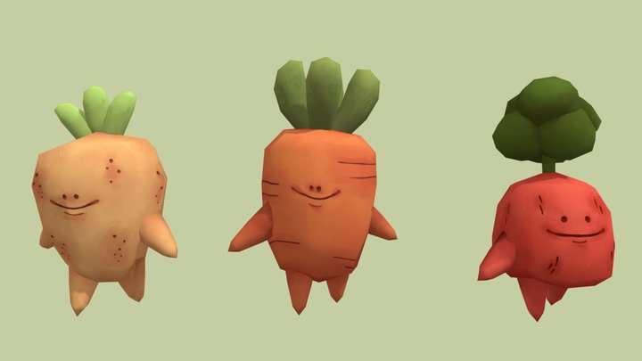 MORE Vegetable Walk Cycles 3D Model