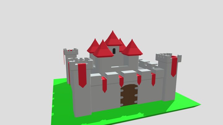 Low Poly Castle 3D Model