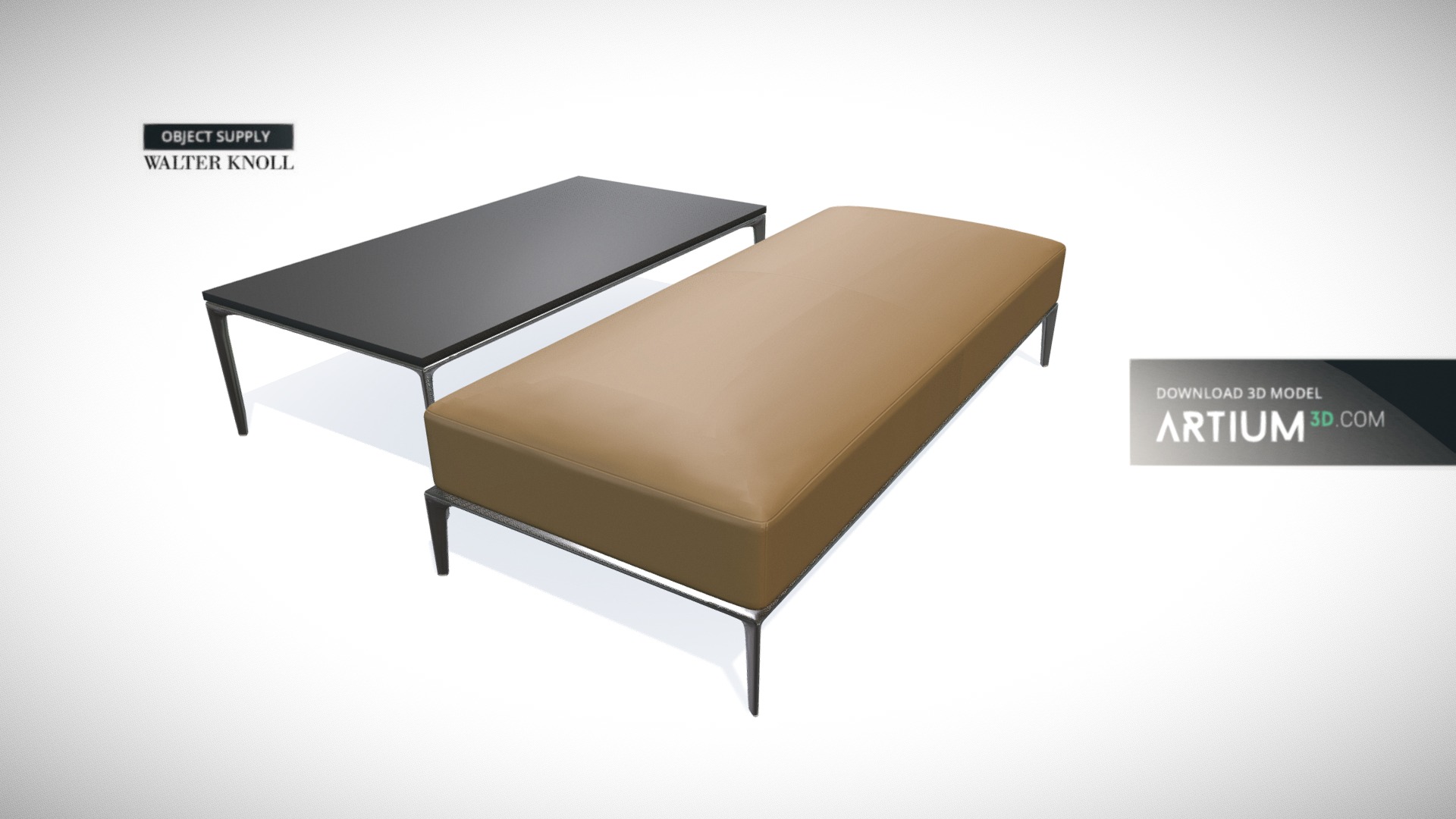 3D model Tabouret and table Jaan Living from Walter Knoll - This is a 3D model of the Tabouret and table Jaan Living from Walter Knoll. The 3D model is about a table with a screen.