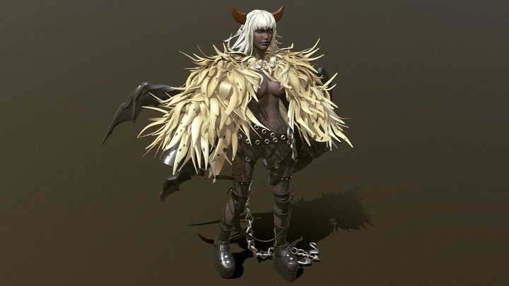 Bael Demon Girl -Character course End assignment 3D Model
