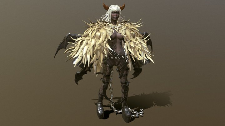 Bael Demon Girl -Character course End assignment 3D Model