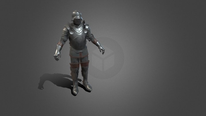 5 Piece Platemail - MetaHuman (rigged) 3D Model