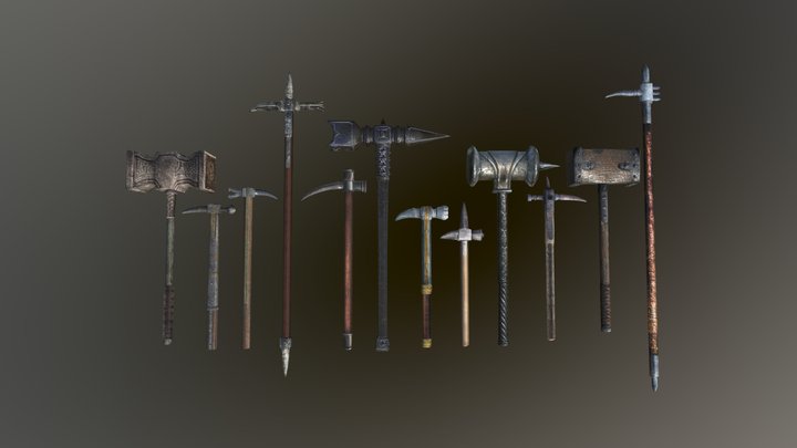 Set of Warhammers 3D Model