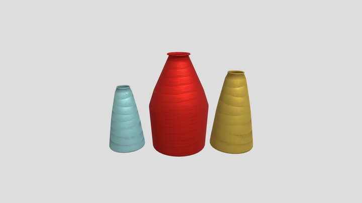 Modern Arabic Clay Jars – 3D Pottery Set