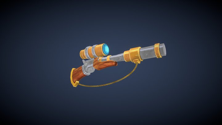 Gameready Stylized Lowpoly Gun 3D Model