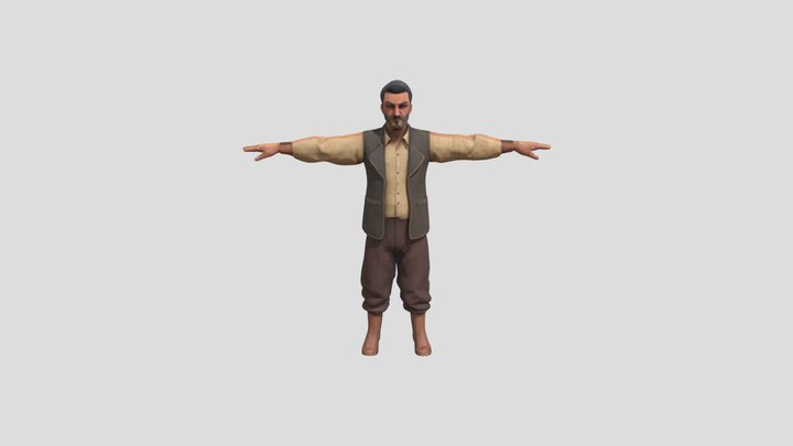 Turk char T-Pose 3D Model
