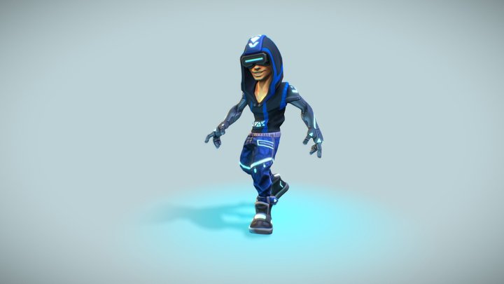 Cyberpunk Skater Boy 3D Model