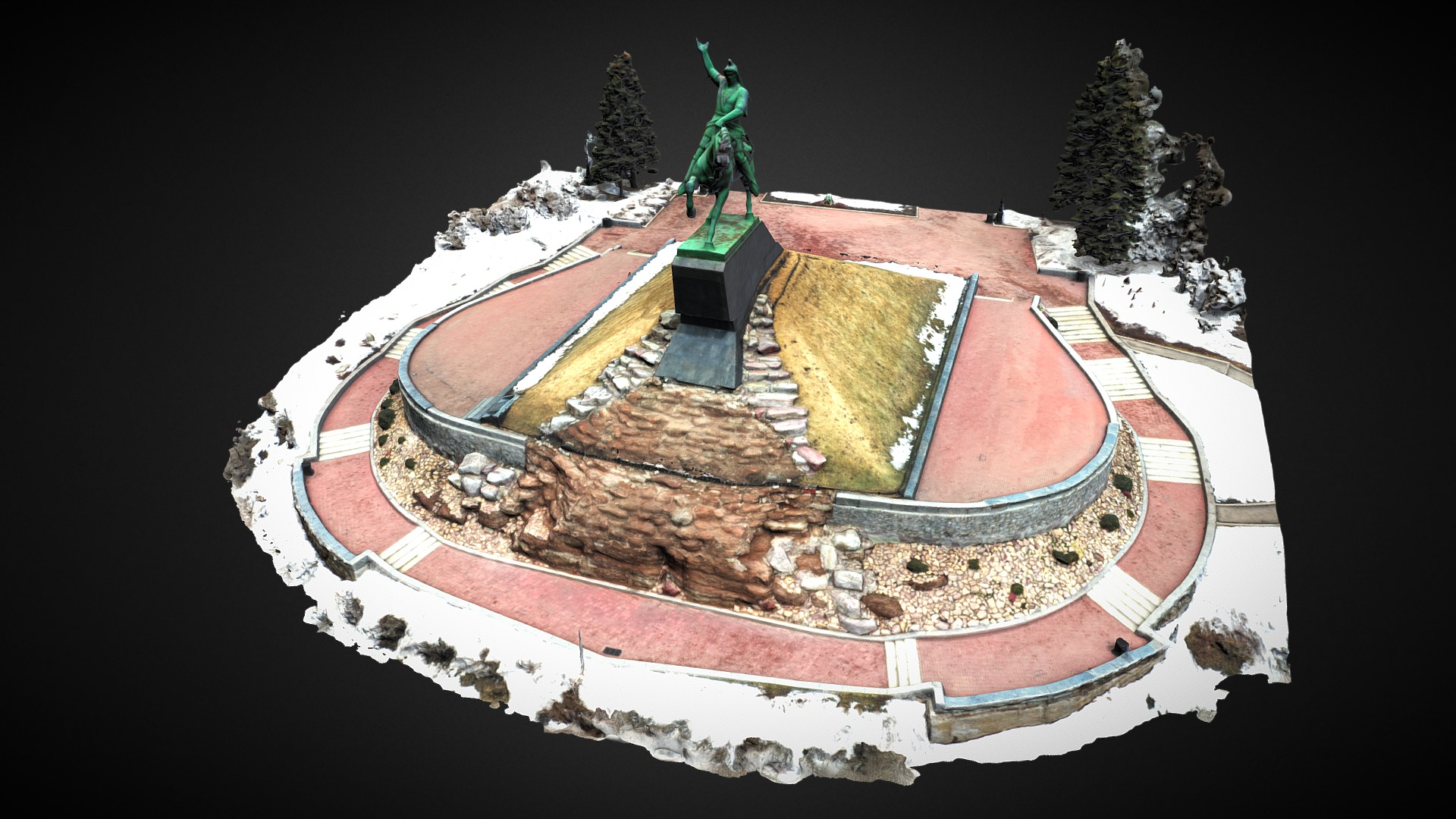3D model Salavat Yulaev Monument - This is a 3D model of the Salavat Yulaev Monument. The 3D model is about a model of a house.