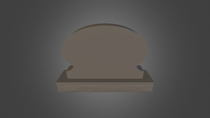 4foot_oval_monument_no_Bevel 3D Model