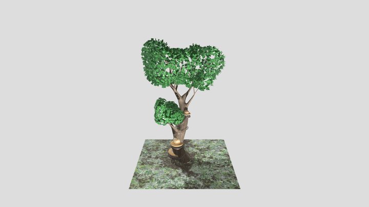Elvish Mushroom Treehouse 3D Model