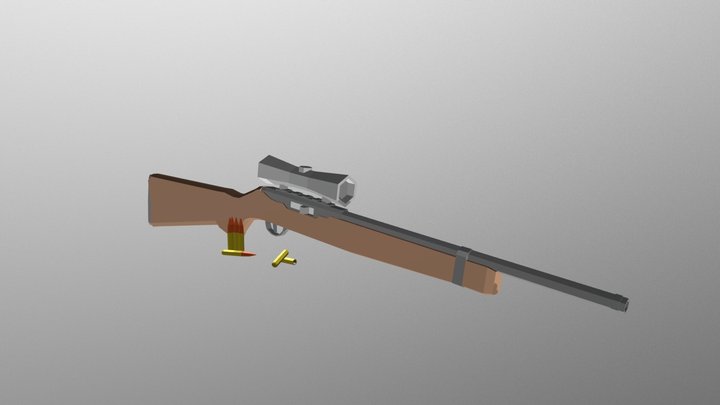 Low Poly Ruger Rifle 3D Model