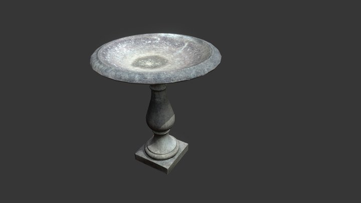 Bird Bath Game asset from scan 3D Model