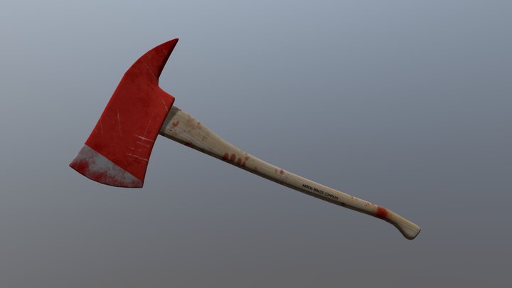Simple Prop: Bloody Fire Axe 3D Model