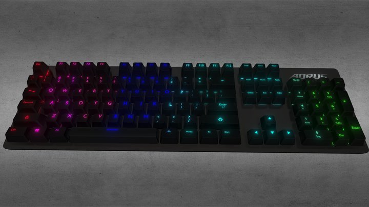 Gigabyte Aorus K1 RGB Gaming keyboard 3D Model