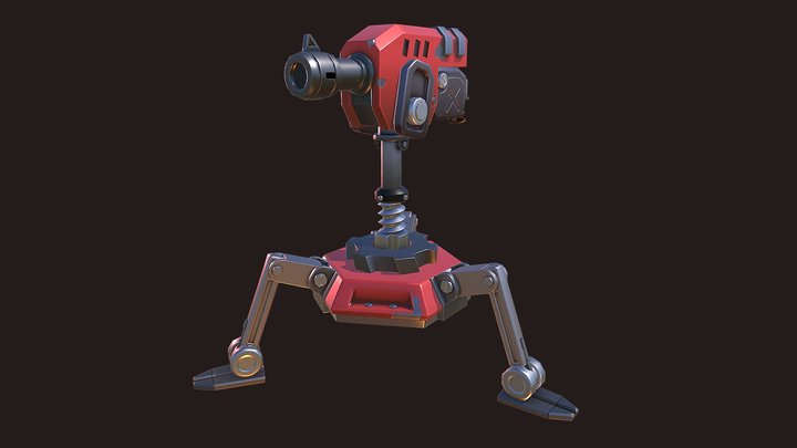 Stylized Turret. 3D Model