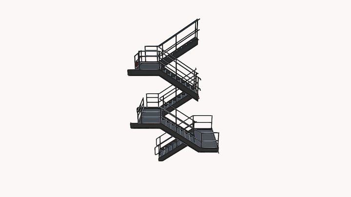 Norton Hospital Parking Garage Stairs 3D Model