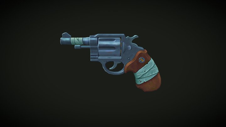 Handpainted Revolver 3D Model