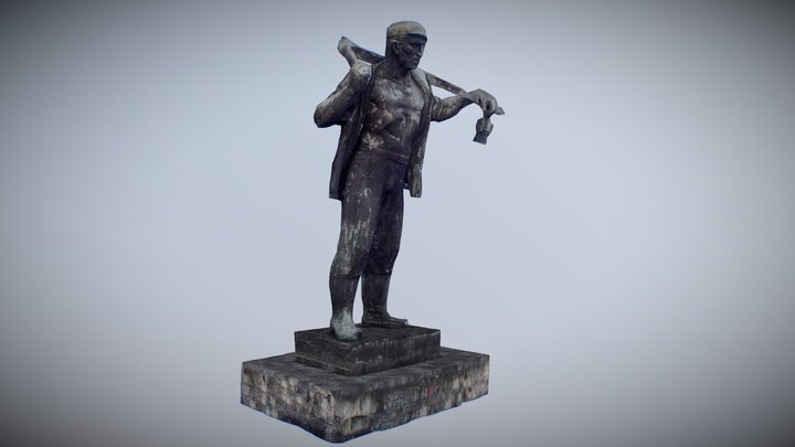 Wincenty Pstrowski Statue, Zabrze, Poland 3D Model